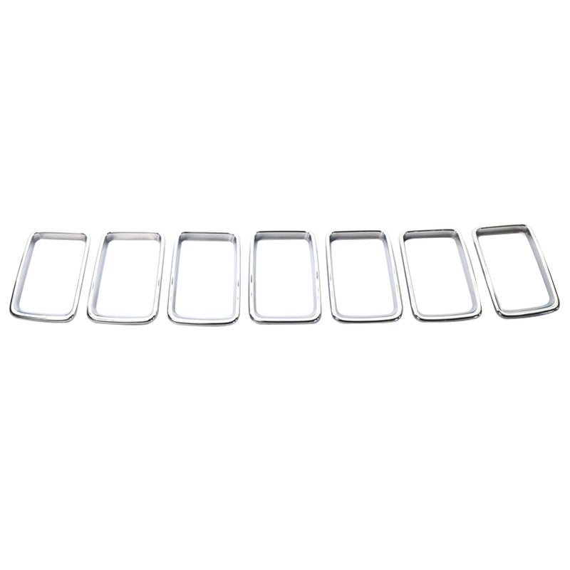 7pcs Front Grille Grill Inserted Ring Trim Cover Replacement for Jeep Grand Cherokee 2014-2016 - Image 1