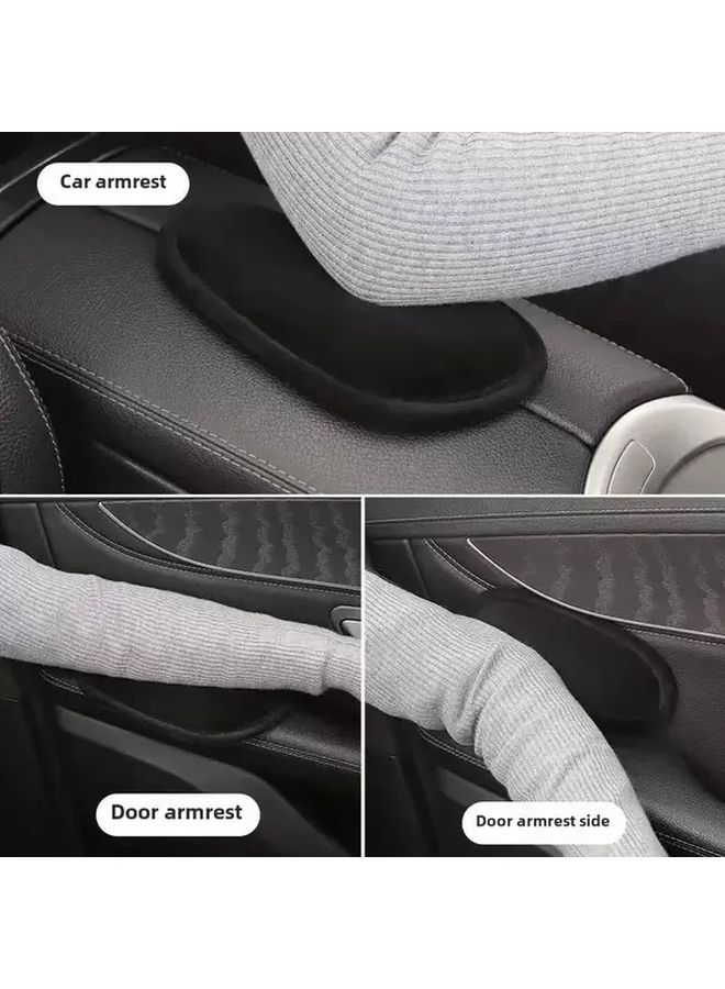 Black Auto Interior Knee Pads Leg Pads Door Armrest Center Console Elbow Support - Image 5