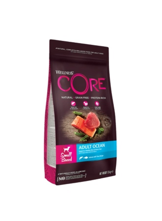 كور ويلنس كور أوشن طعام جاف بالسلمون والتونا لفصائل الكلاب الصغيرة - 1.5 كغ