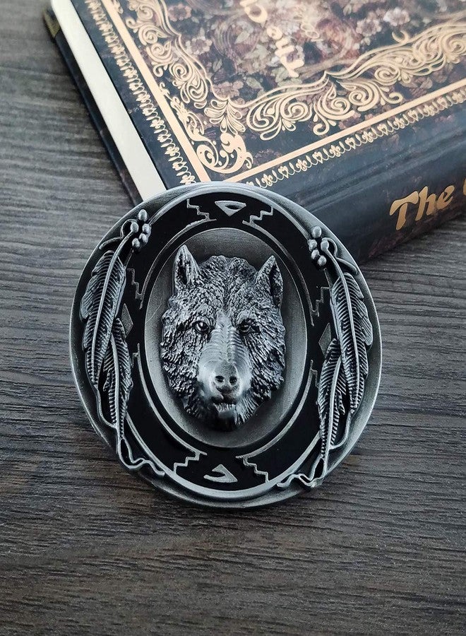 YOQUCOL QUKE Vintage Howling Wild Wolf Belt Buckle Western Cowboy 3D Hunting Wolf Head Belt Buckle - Image 3