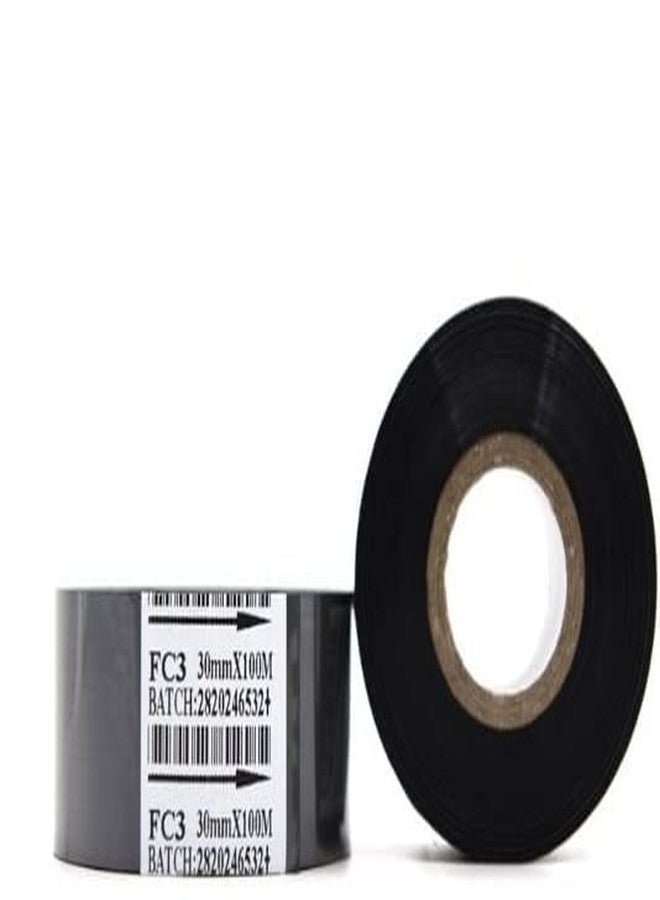 BAR-CODING TECH, 30mm X 100meters Expiry Batch Stamping Ribbon, Stamp Coding foil Black (Pack-5 Rolls) (5) - Image 3