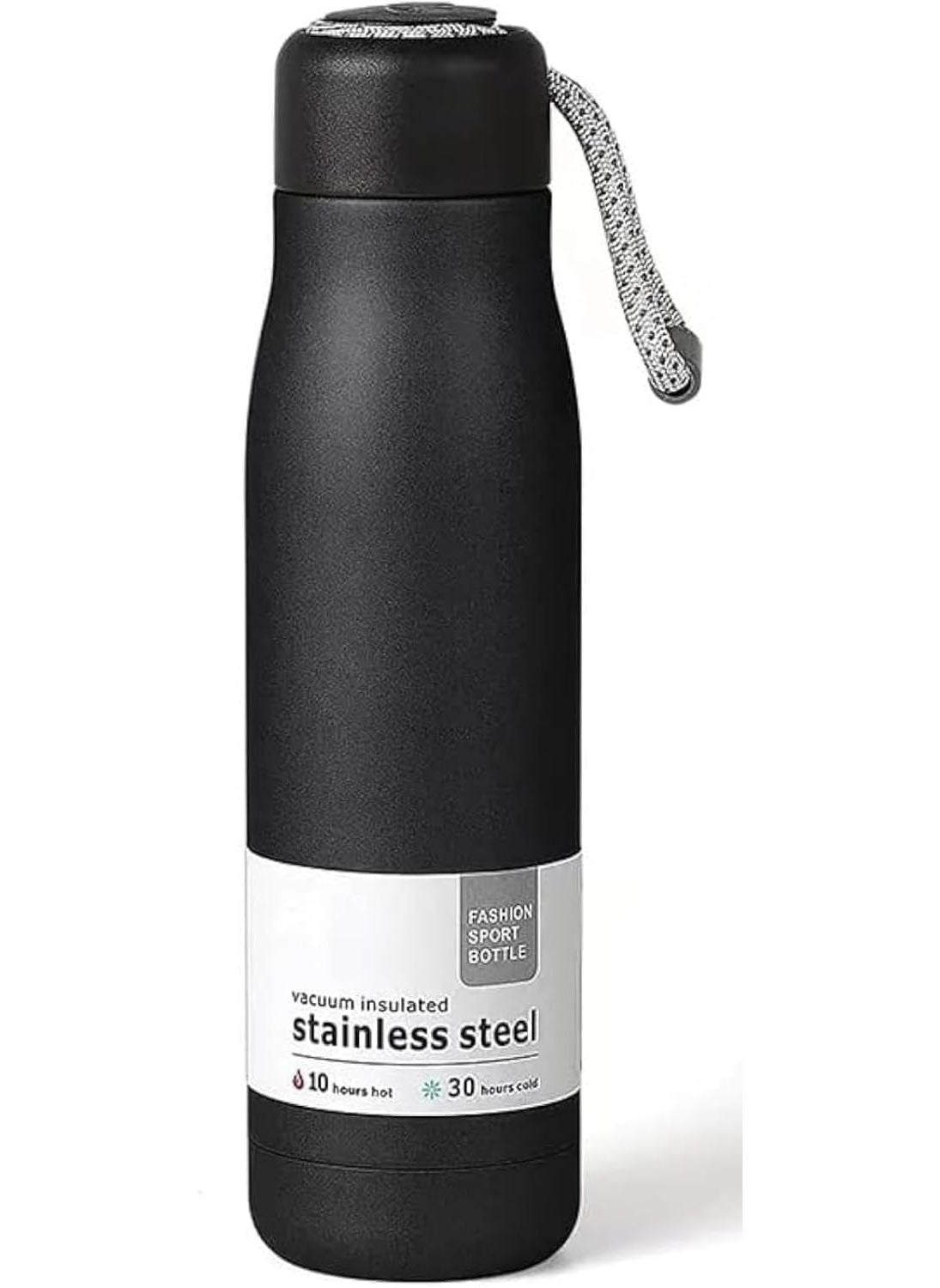 Prokart ProKart Premium Vacuum Insulated Flask 550ml Stainless Steel Water Bottle with Portable Lid | Hydro Insulated Thermal Flask for Hot or Cold Drinks | Suitable for Traveling & Home (Black, 550 ml) 