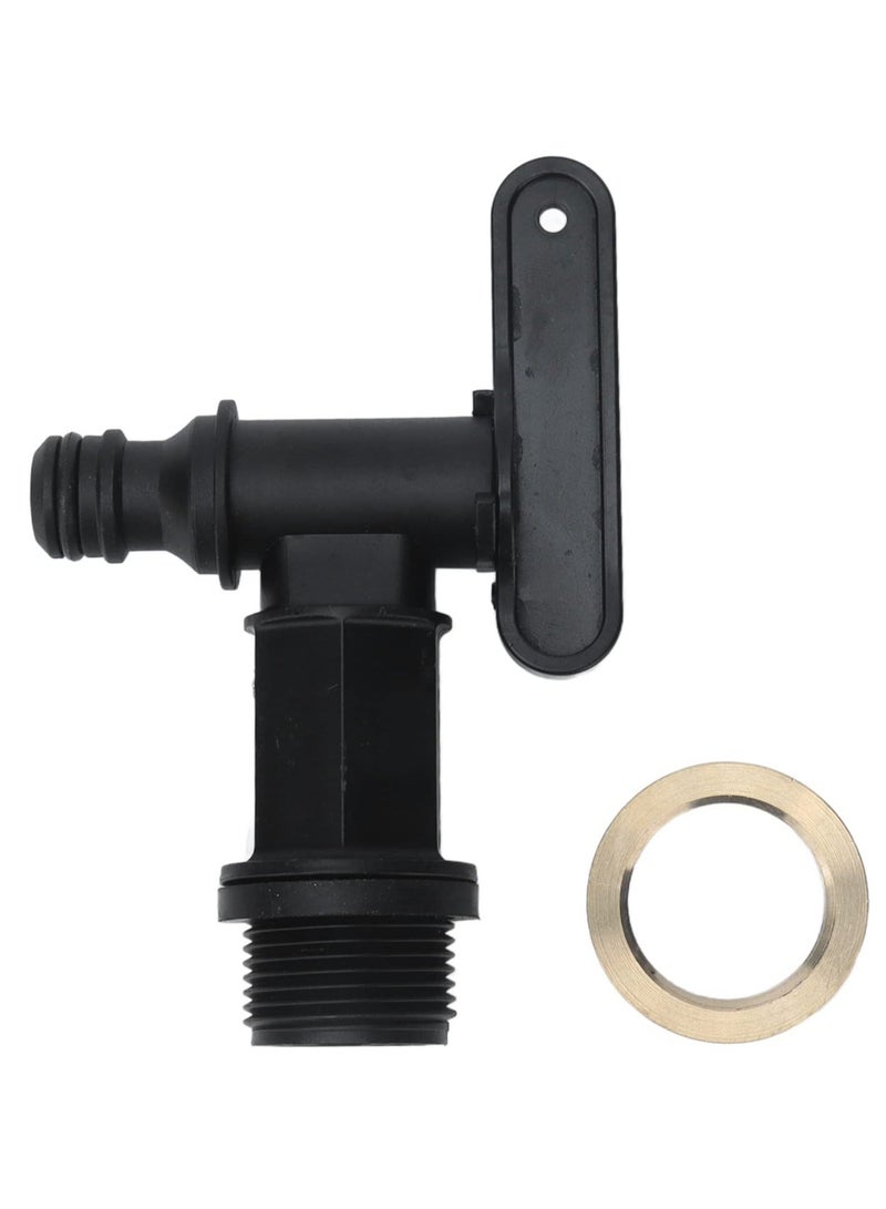 Water Tap Hosepipe Rain Barrel 3/4 Thread Tank Valve Adapter Ton Barrel Accessories Plastic Snap Fit Water Rain Barrel Tap for Home Garden Water Connectors - Image 2
