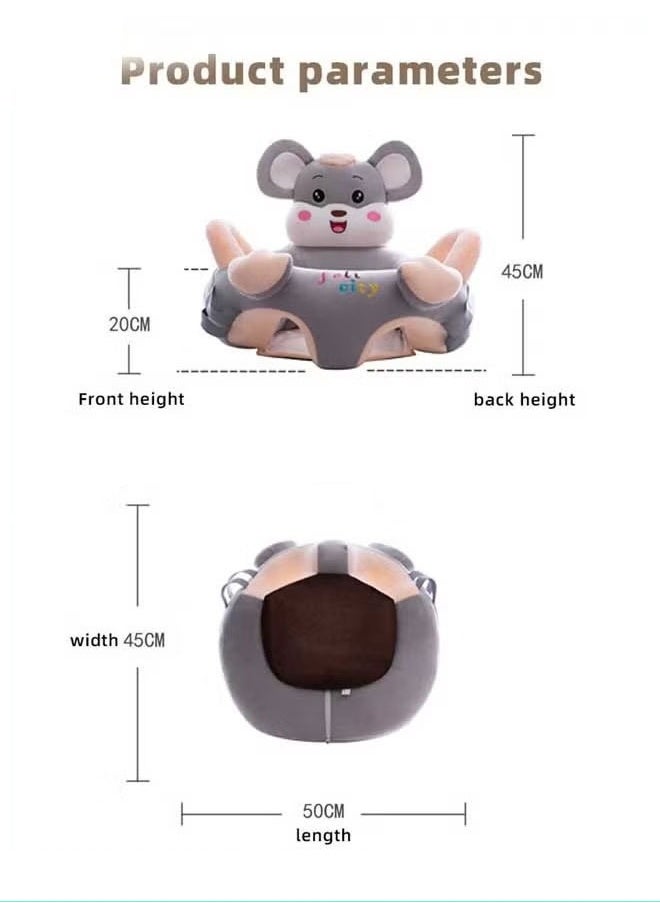 Vinnatsu Baby Sitting Training Sofa Cartoon Animal Design Plush Kids Sofa Cute Stylish Baby Sofa Toy For Living Room Bedroom Learn Sitting Chair With Non-Slip Silicone Bottom Nursery Sit Support Plush Seat Gift For Kids Boys Girls  - Image 2