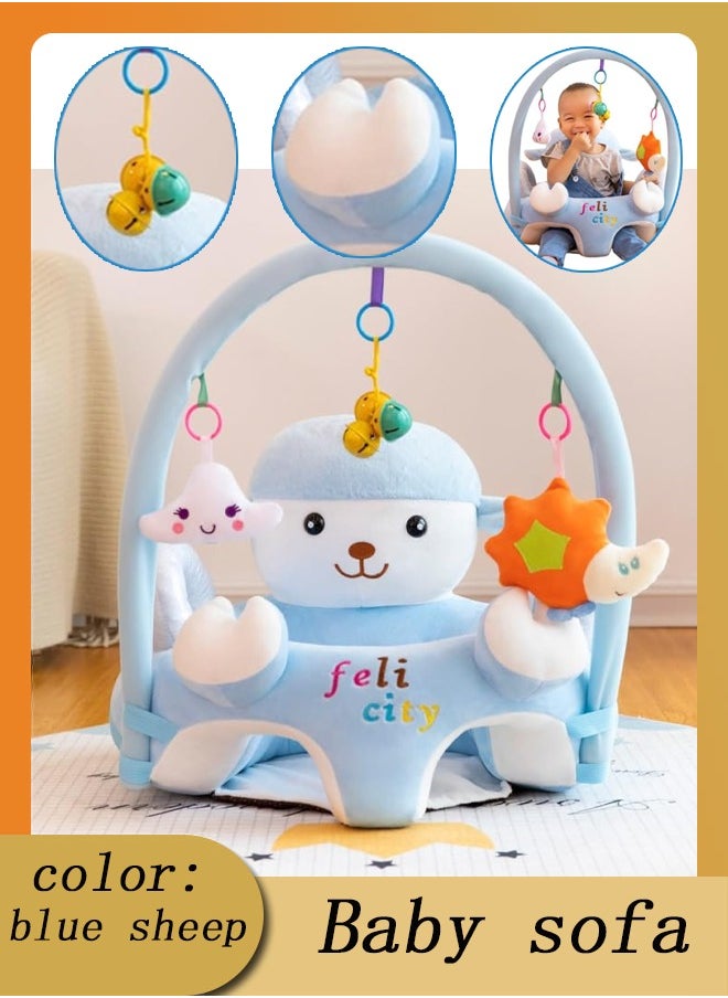 Vinnatsu Baby Sitting Training Sofa Cartoon Animal Design Plush Kids Sofa Cute Stylish Baby Sofa Toy For Living Room Bedroom Learn Sitting Chair With Non-Slip Silicone Bottom Nursery Sit Support Plush Seat Gift For Kids Boys Girls  - Image 1