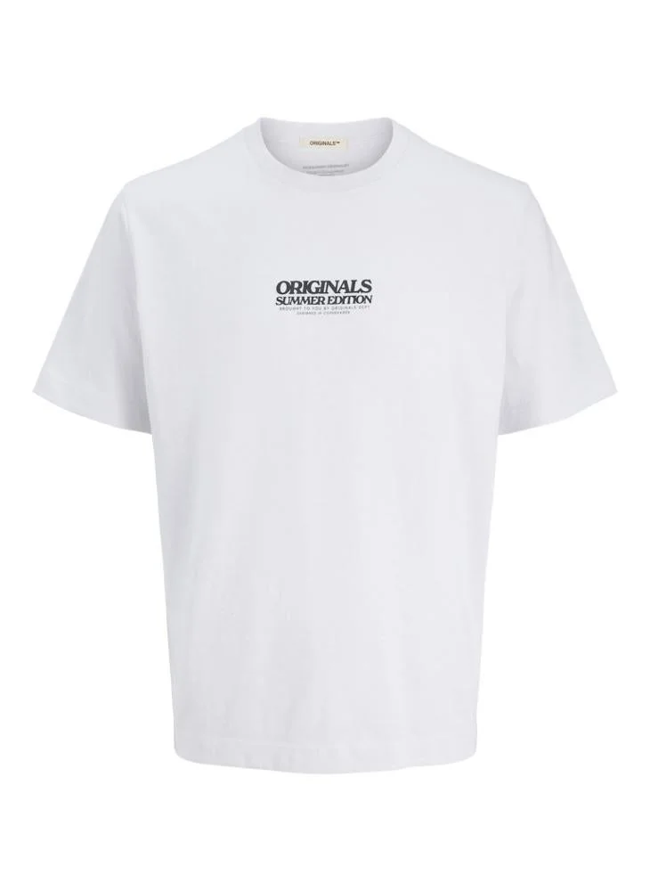 JACK & JONES Text Print Crew Neck Regular Fit T-Shirt