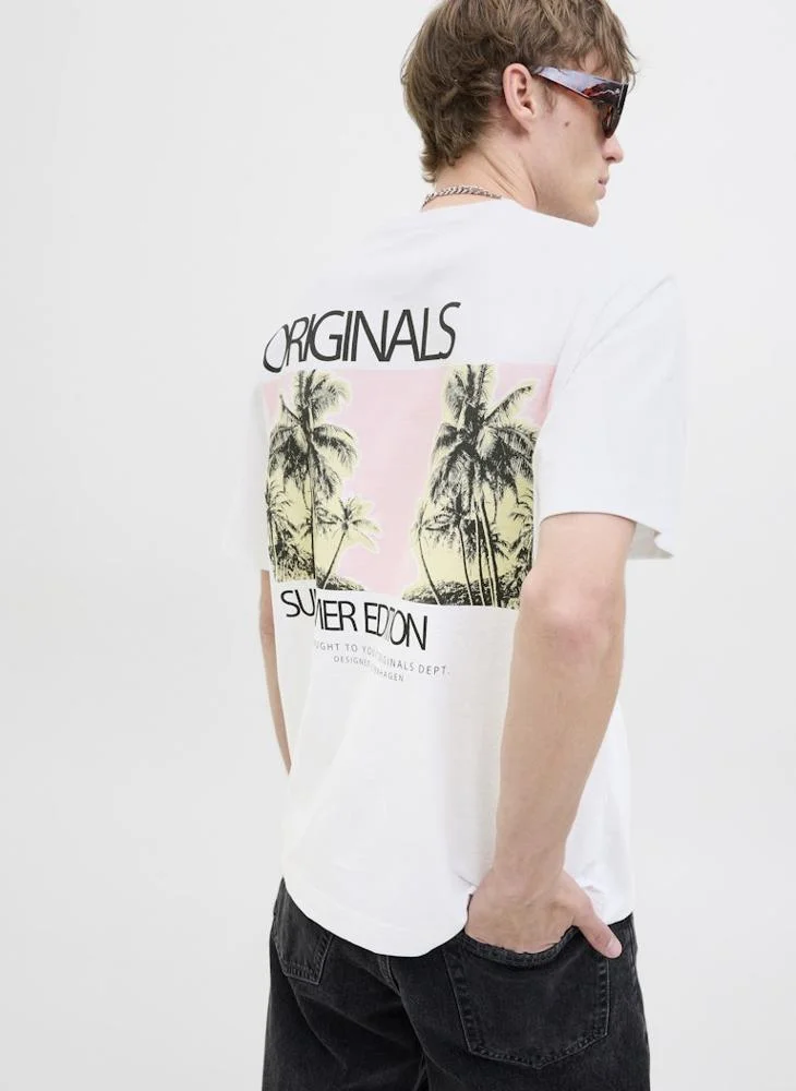 JACK & JONES Text Print Crew Neck Regular Fit T-Shirt