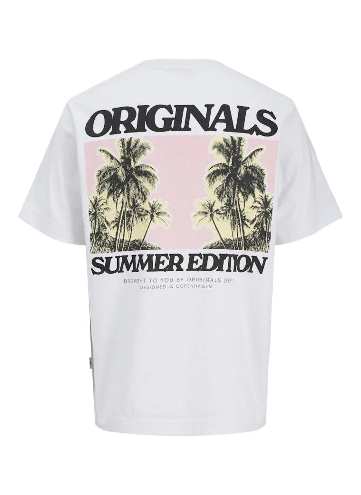 JACK & JONES Text Print Crew Neck Regular Fit T-Shirt
