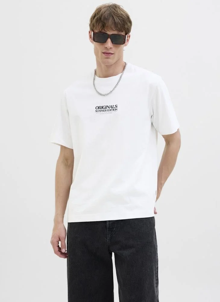 Text Print Crew Neck Regular Fit T-Shirt