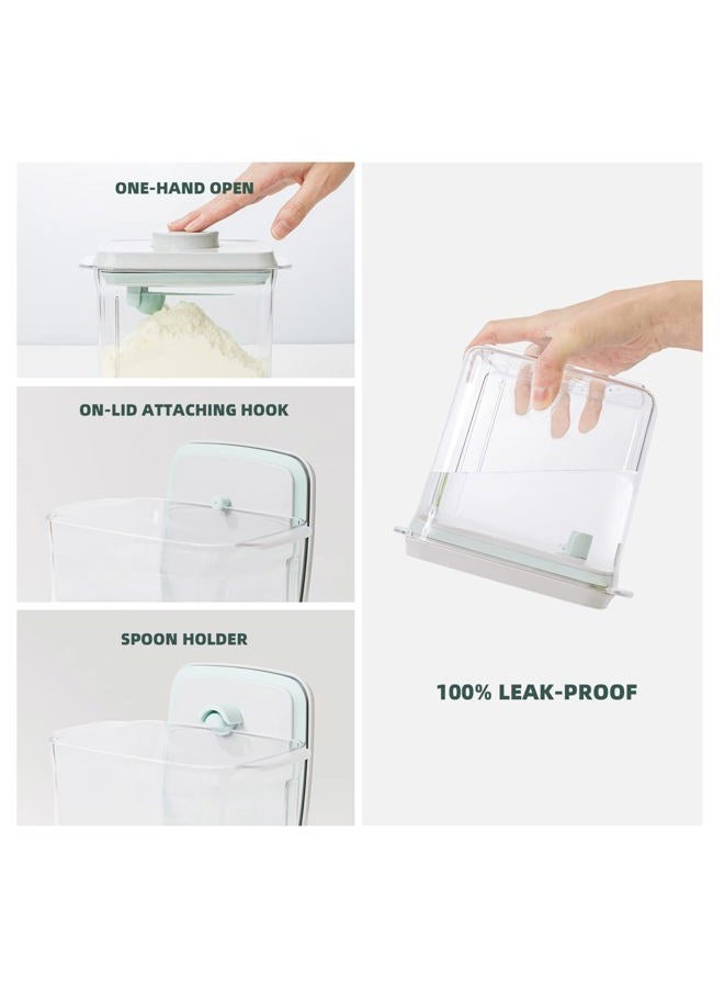 Tourdeus Formula Container - 1700ml Pop Top Milk Powder Container, BPA-Free Airtight Formula Dispenser with Scoop and Scraper, 21OZ, 1.32LB, 600g, Clear - Image 3