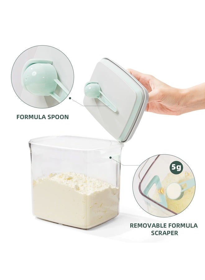 Tourdeus Formula Container - 1700ml Pop Top Milk Powder Container, BPA-Free Airtight Formula Dispenser with Scoop and Scraper, 21OZ, 1.32LB, 600g, Clear - Image 4