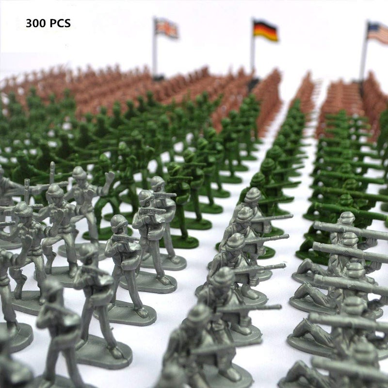 RAINBOW TOYFROG Army Men Action Figure Set - 300 pcs Toy Soldiers Military Playset - Classic Army Men Action Figures for Kids - Durable Army Toys for Imaginative Play ww2 Action Figures - Image 3
