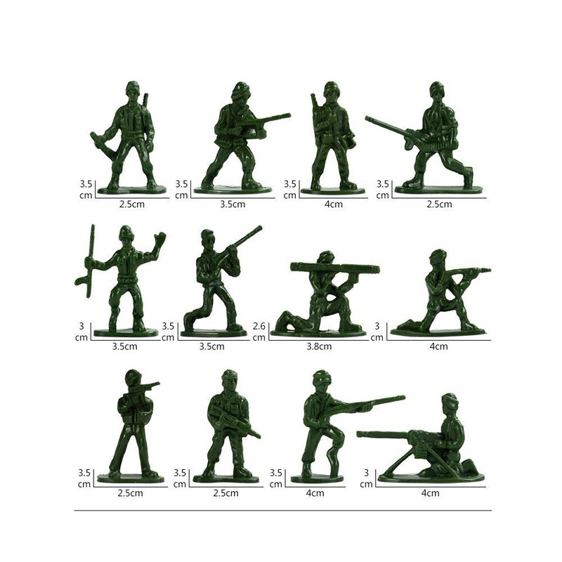 RAINBOW TOYFROG Army Men Action Figure Set - 300 pcs Toy Soldiers Military Playset - Classic Army Men Action Figures for Kids - Durable Army Toys for Imaginative Play ww2 Action Figures - Image 4