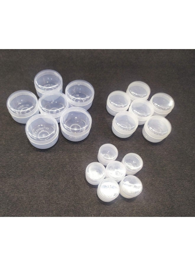 Right Small Tiny Containers Plastic Clear Boxes with Screw lid Pack of 18 Pieces (5ml (6 Pieces); 10ml (6 Pieces); 20ml (6 Pieces)) - Image 1
