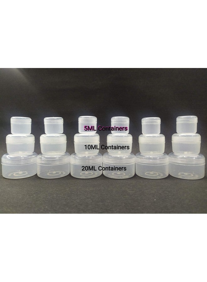 Right Small Tiny Containers Plastic Clear Boxes with Screw lid Pack of 18 Pieces (5ml (6 Pieces); 10ml (6 Pieces); 20ml (6 Pieces)) - Image 2