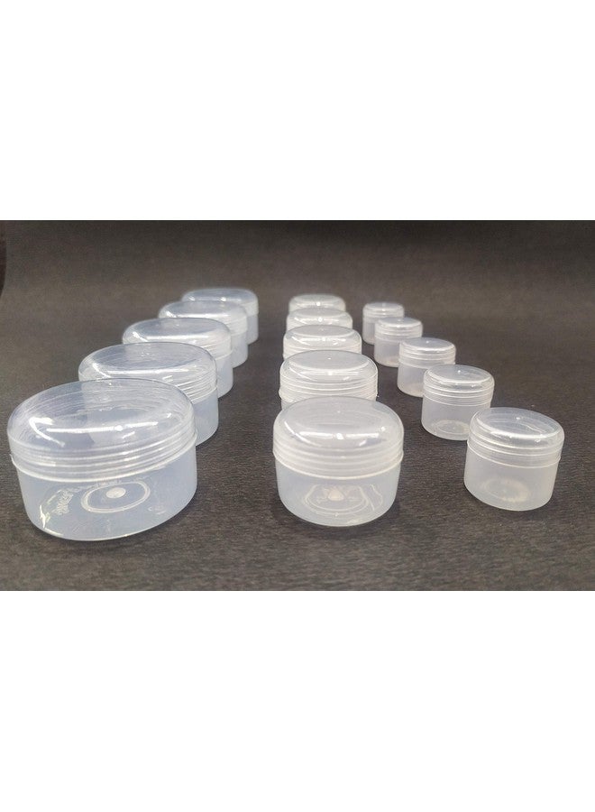 Right Small Tiny Containers Plastic Clear Boxes with Screw lid Pack of 18 Pieces (5ml (6 Pieces); 10ml (6 Pieces); 20ml (6 Pieces)) - Image 3