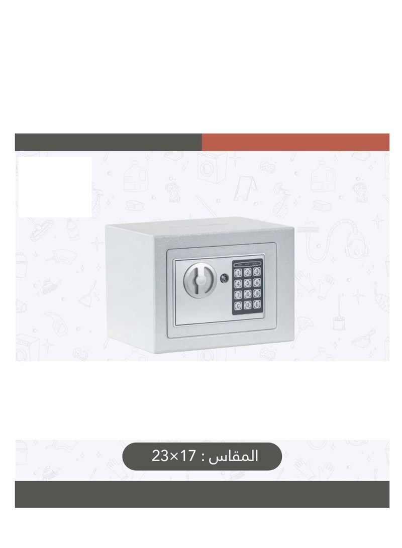 خزنة ابيض رقمية إلكترونية مع قفل لوحة مفاتيح إلكتروني ومفتاح  - Image 3