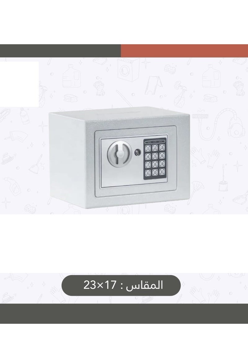 خزنة ابيض رقمية إلكترونية مع قفل لوحة مفاتيح إلكتروني ومفتاح  - Image 2
