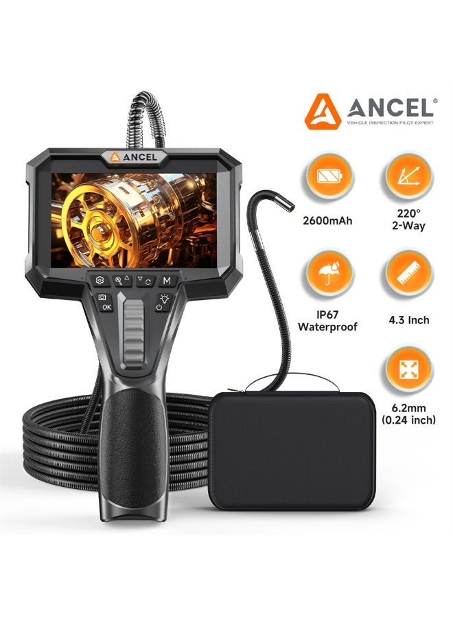 Ancel AN301 Handheld Steering Industrial Pipeline Endoscope, High-definition 1280P Waterproof - Image 1