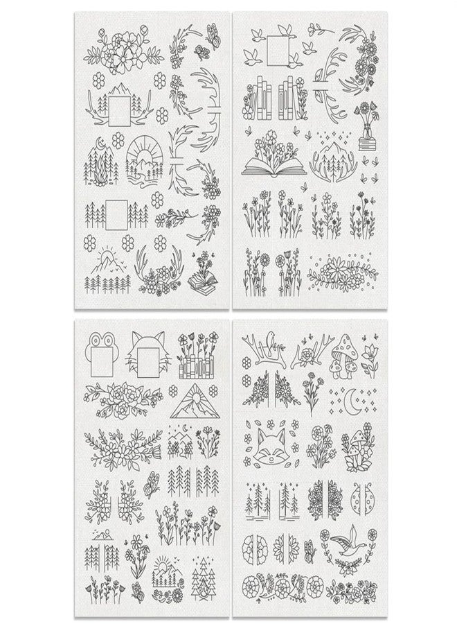 xinxingin 4 Psc Water Soluble Paper for Embroidery, A4 Floral Lace Pattern, Handmade Tracing Paper for Embroidery Designs, DIY Gift Making, Fabric Customization, 21x29.7cm - Image 1