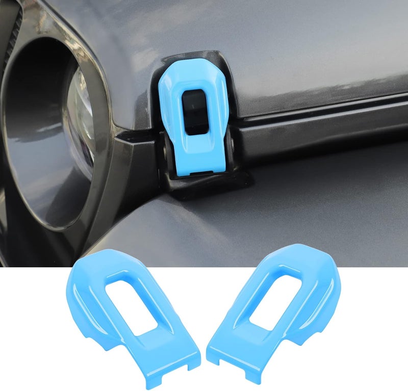 Hoolcar Hood Latch Lock Catch Brackets Cover for 2018-2021 Jeep Wrangler JL JLU & 2020-2021 Gladiator JT, Light Blue - Image 1