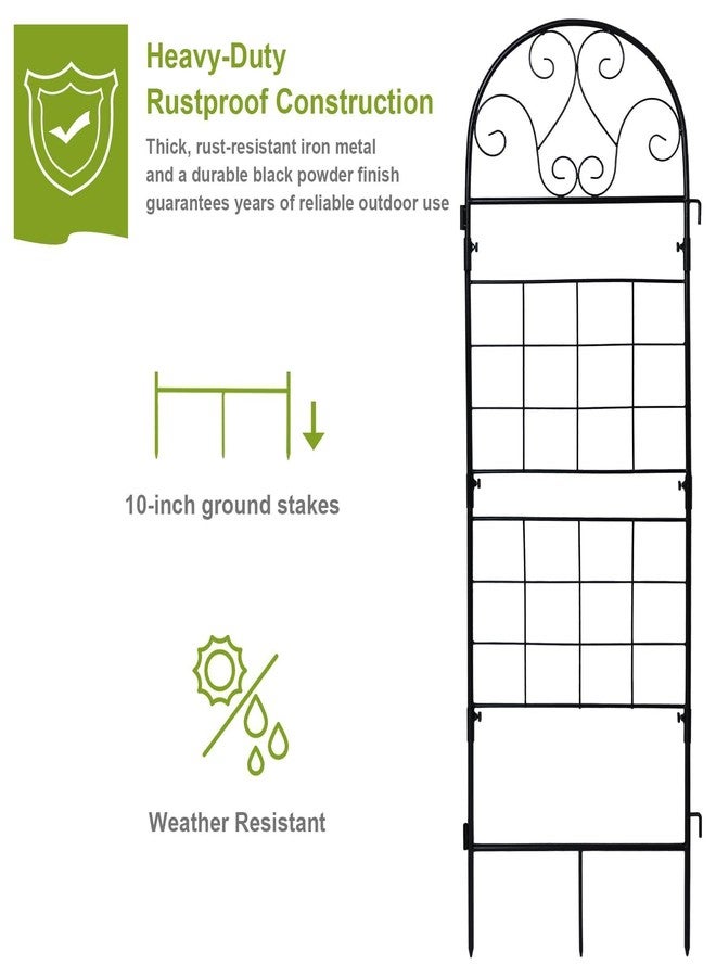 hogardeck 1PC 45x35 Inch Heavy Duty Metal Trellis - Black Rustproof Coated Outdoor Garden Support for Climbing Plants, Roses, Vegetables - Image 4