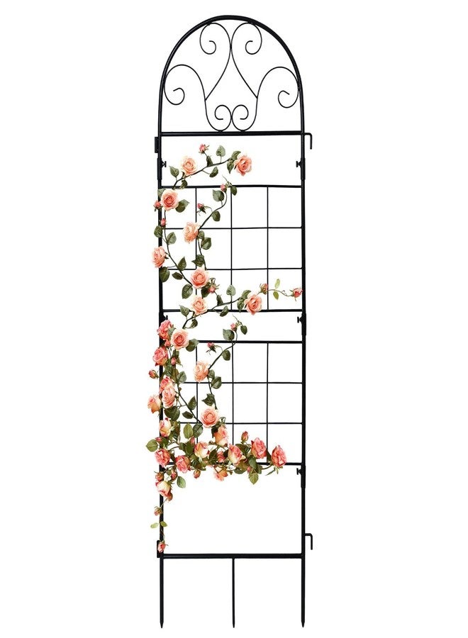 hogardeck 1PC 45x35 Inch Heavy Duty Metal Trellis - Black Rustproof Coated Outdoor Garden Support for Climbing Plants, Roses, Vegetables - Image 1