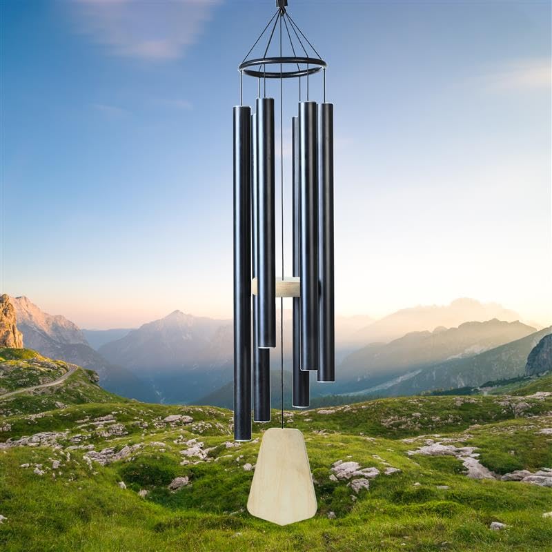 ZAICUS 41 Inch Large Wind Chime for Home Balcony, Outdoor Garden & Vastu – Soothing Sound, Hanging Décor- Black - Image 1
