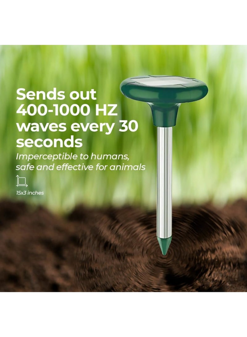 SOLARAE Solar Powered Sonic Mole Deterrent 360 cat Repeller Outdoor mole Remover, Snake Repellent for Yard Squirrel Repellent, Vole Repellent, Groundhog Repellent,Getting rid of Ground Moles - Image 4