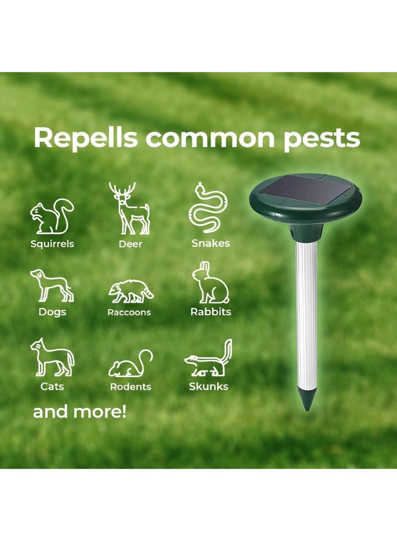 SOLARAE Solar Powered Sonic Mole Deterrent 360 cat Repeller Outdoor mole Remover, Snake Repellent for Yard Squirrel Repellent, Vole Repellent, Groundhog Repellent,Getting rid of Ground Moles - Image 2