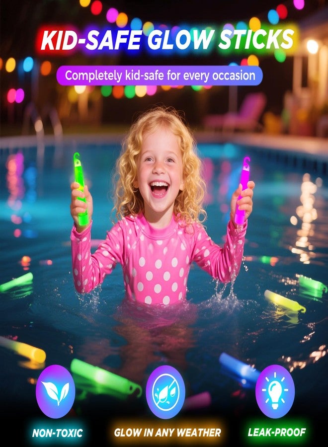 SHQDD 54Pcs Glow Sticks - 4 inch Glow In the Dark Sticks Halloween Party Favors, Waterproof Glow Sticks Lights Bulk Party Pack for Kids with 10 Hours Duration, Party Favors Light Stick for Halloween Party - Image 2