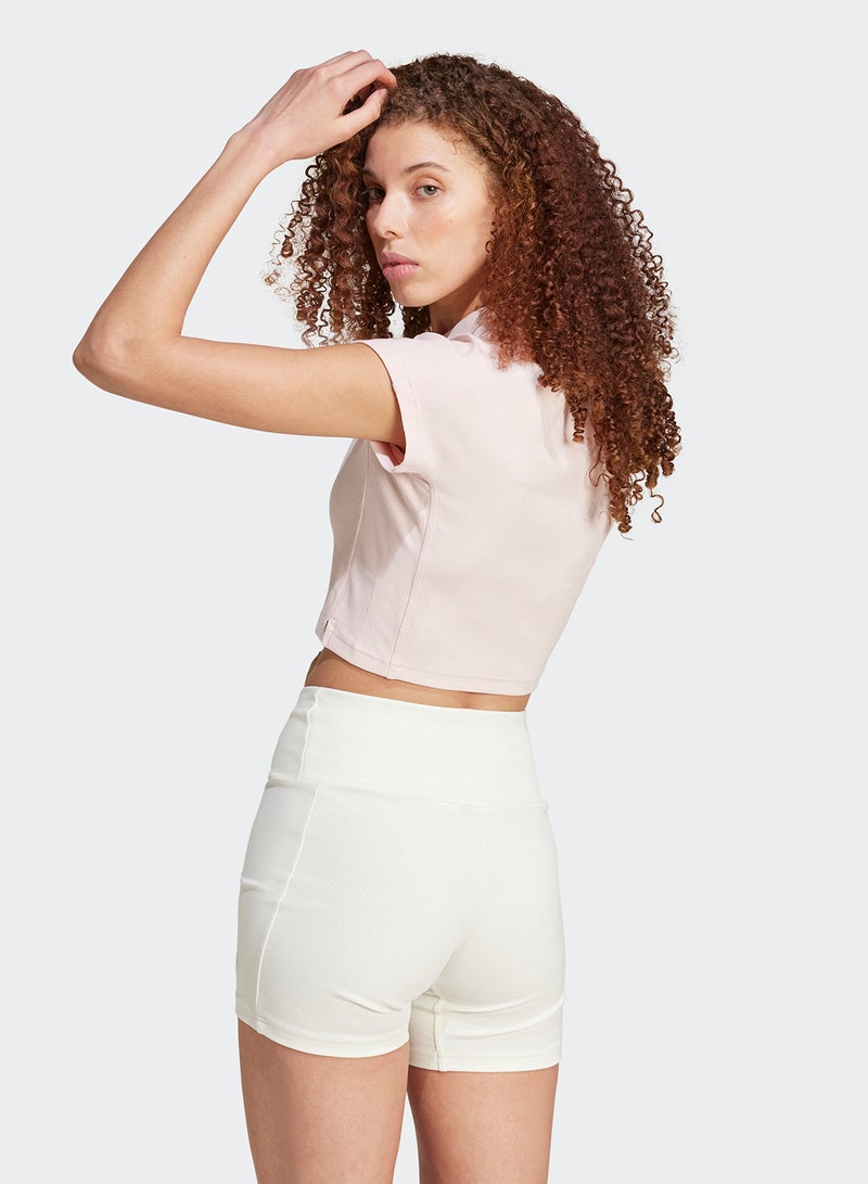Adidas Lounge Ribbed Cropped T-Shirt  - Image 2