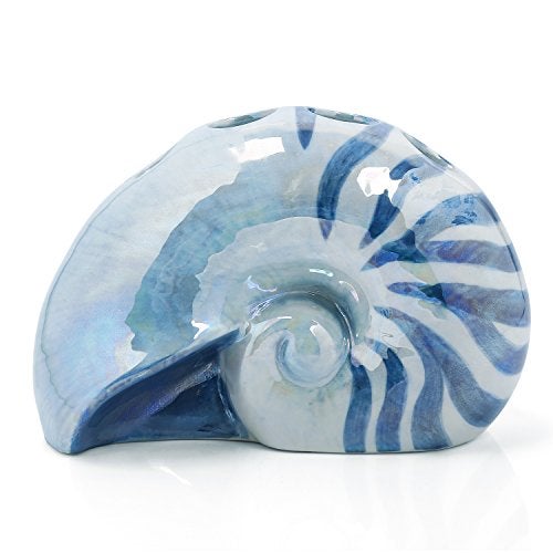 FORLONG Ocean Conch Sea Shell Ceramic Bathroom Accessories Set of 4,1 Gargle Cups 1 Toothbrush Holders 1 Soap Dishes 1 Soap Dispenser (Blue) - Image 5