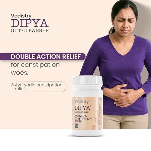 Vedistry Dipya Ayurvedic Gut Cleanser with Amalaki, Shunthi, Isabgol & Jeerak for Natural Constipation Relief | Relieves Constipation, Gas, Acidity & Bloating | Aids Digestion, Supports Daily Gut Health, Boost Immunity & Natural Detox | Safe for Long-Term Use - 75 Gm (Pack of 1) - Image 2