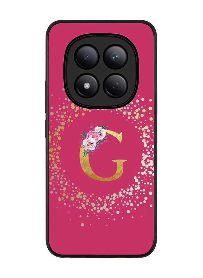 For Xiaomi Redmi Note 15 Pro 4G Case,Slim fit Camera Protection, Shockproof Thin Phone cover  - Custom Monogram Floral - G ( Deep Pink )