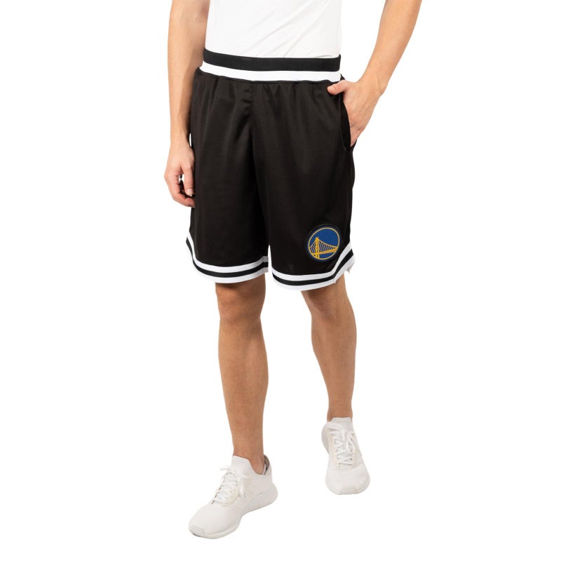 Ultra Game NBA Official Mens Supreme Basketball Training Shorts Unisex Golden State Warriors Black Small - Image 2