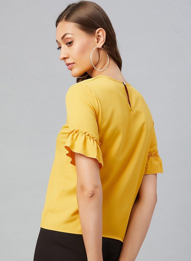 CHIMPAAANZEE Mustard Yellow Solid Top - Image 4