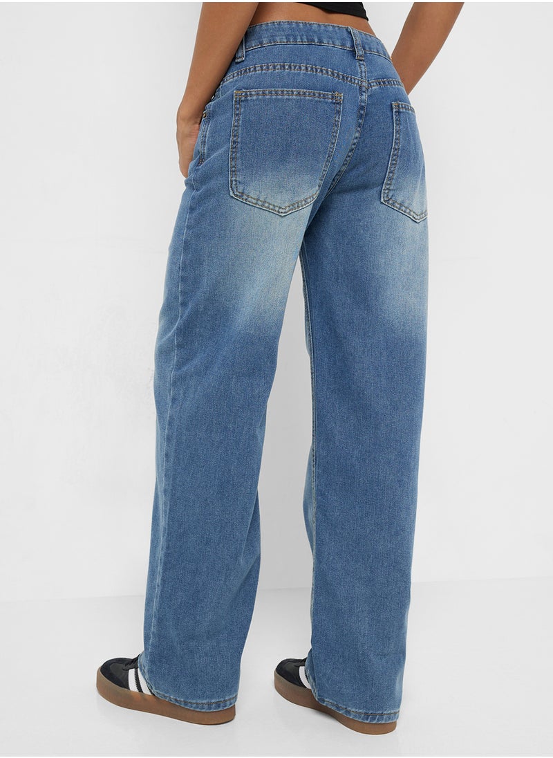 Ginger Mid Rise Wide Leg Boyfriend Jeans  - Image 3
