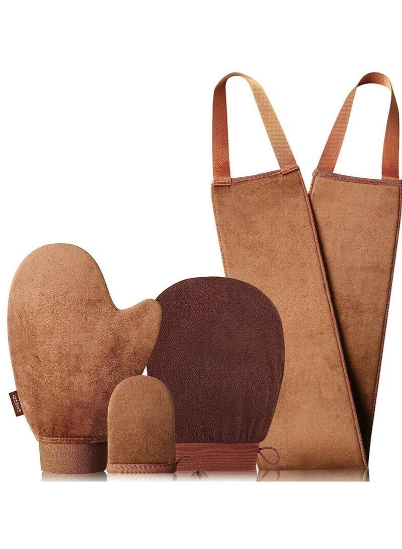 Bukela Self Tanner Mitt Applicator - 4 Pack Self Tanning Mitt with Self Tanning Glove for Self Tan Mitt, Back Applicator, Mini Self Tan Glove, Exfoliating Mitt, Tanning Mitts Self Tanner Glove - Image 1