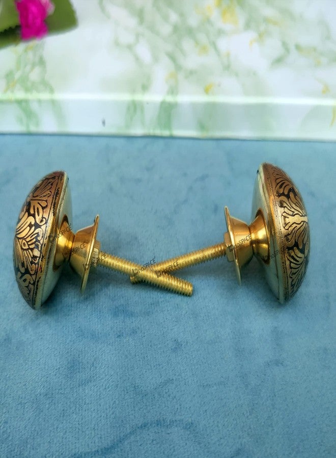 BnoSpace Vintage Brass Knobs for Cabinets, Drawers, Dresser Door & Pulls - Set of 4 - Image 3