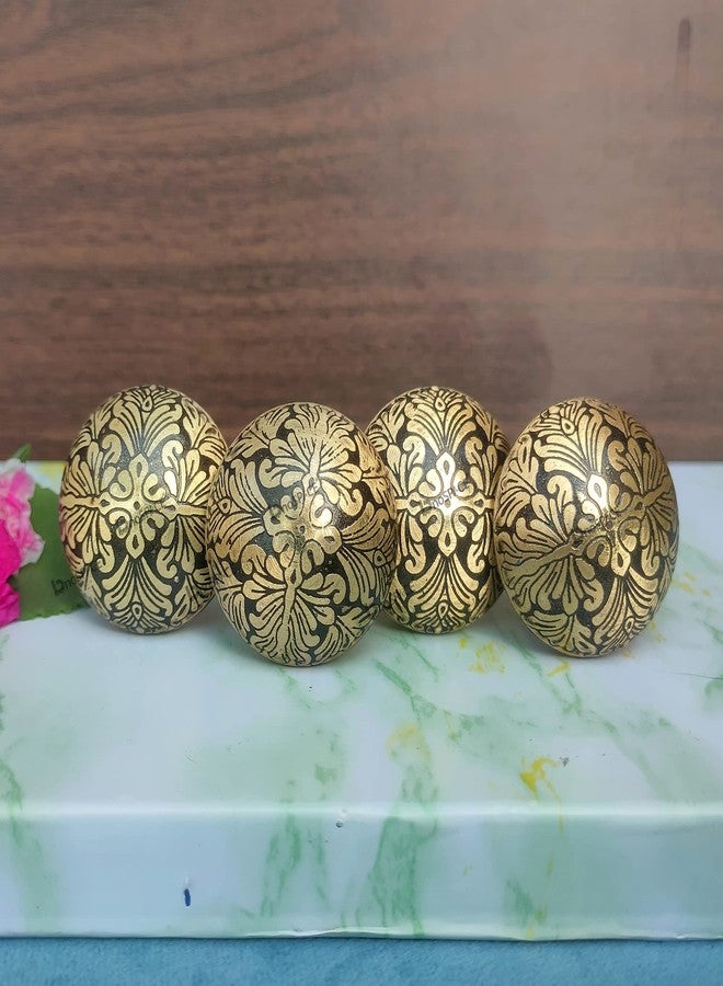 BnoSpace Vintage Brass Knobs for Cabinets, Drawers, Dresser Door & Pulls - Set of 4 - Image 2