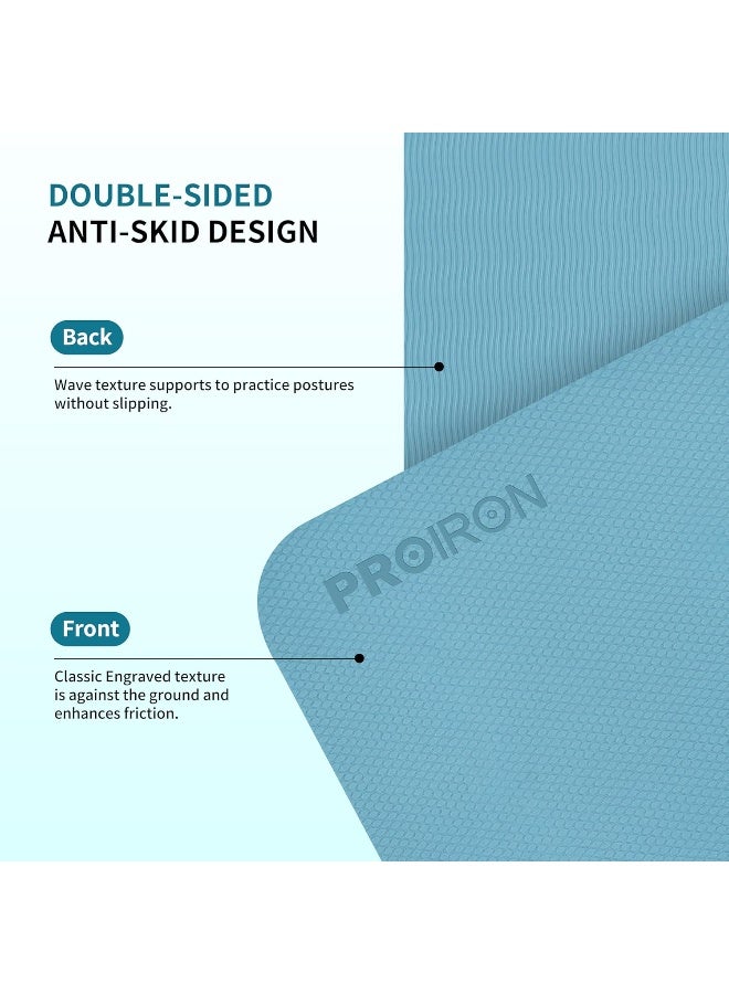 PROIRON Yoga Mat Folding Travel Yoga Mat TPE Eco-friendly Non Slip Double-Sided Exercise Mat Foldable Easy to Carry to Class Beach Park Travel Picnics 6 mm Thick - Image 2