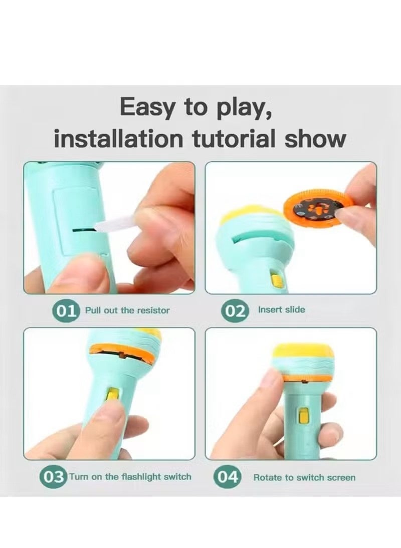 BlueFire Purple Kids Projector Flashlight Toy for Kids - Age 3-6 – 80 Educational Story Projections with 10 Interchangeable Slides, Night Light Bedtime Story Projector Torch | Interactive Learning & Sensory Development Toy | Sleep Companion Kids Storytelling Lamp | Portable Handheld Flashlight Toy Gift for Boys & Girls - Image 3