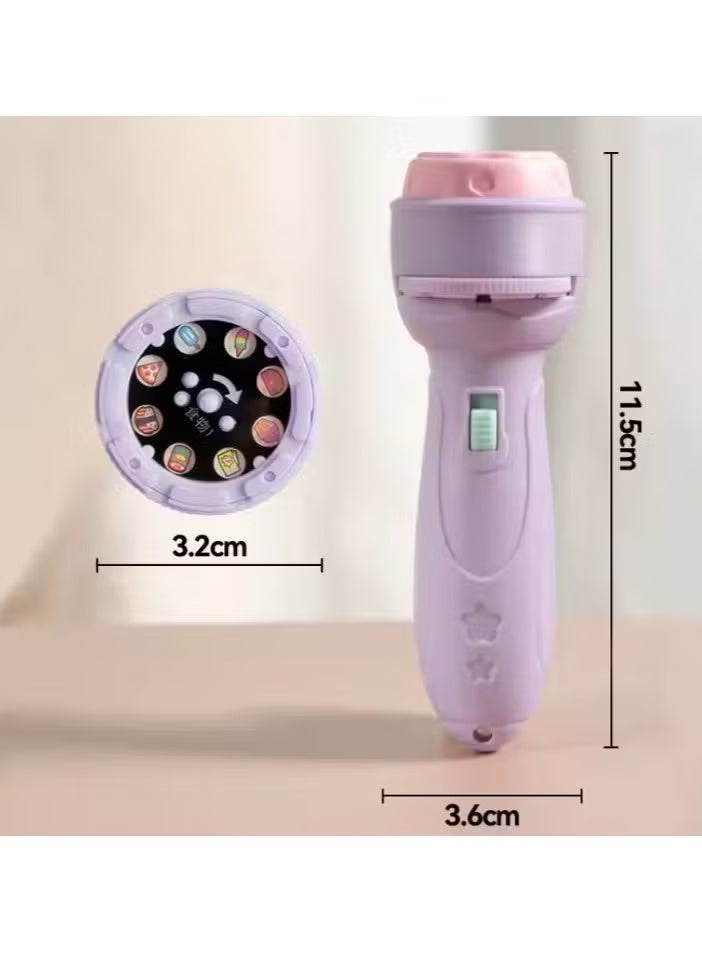 BlueFire Purple Kids Projector Flashlight Toy for Kids - Age 3-6 – 80 Educational Story Projections with 10 Interchangeable Slides, Night Light Bedtime Story Projector Torch | Interactive Learning & Sensory Development Toy | Sleep Companion Kids Storytelling Lamp | Portable Handheld Flashlight Toy Gift for Boys & Girls - Image 4