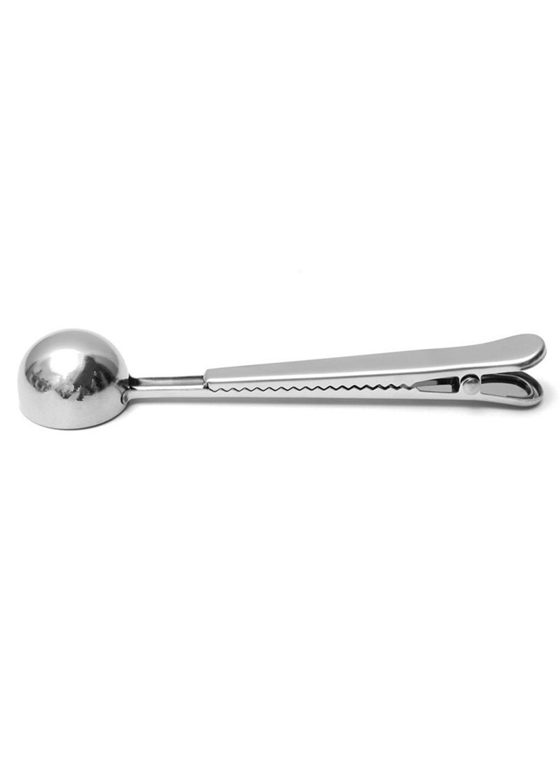 2PCS Coffee Scoop Clip Stainless Steel Tablespoon Coffee Spoon With long handle Multifunction Sealing Bag Clip For Tea, Coffee, Protein Powder, Instant Drinks, Kitchen Tools  - Image 4