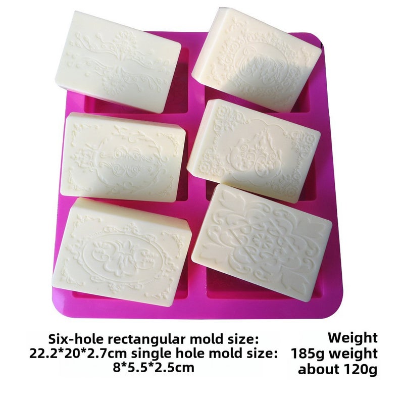 Six-even six-hole oval relief lace flower soap mold lace pattern soap mold handmade soap cake silicone mold(New Six Hole Oval Purple) - Image 4