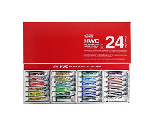 Holbein Watercolor Paint Set - Holbein W405 - 5ml Tubes - 24 vibrant colors - Lightweight and portable - Perfect for budding hobbyists and artists - Made in japan Holbein - Image 1