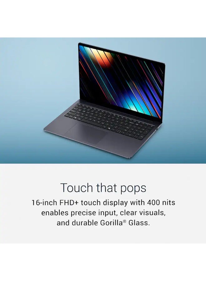ديل 16S Copilot+ PC Laptop, Intel Core Ultra 7 355, 16GB, 512GB SSD, 16 Inch 60Hz 2K LED Touchscreen, Intel Graphics, Windows 11 Home English/Arabic Celestial Blue - Image 3