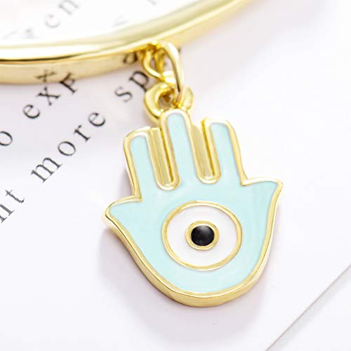 MANVEN Hamsa Evil Eye Stroller Pin Nazar Lucky Protection Clothes Brooch Diaper Bag Pin - Image 4