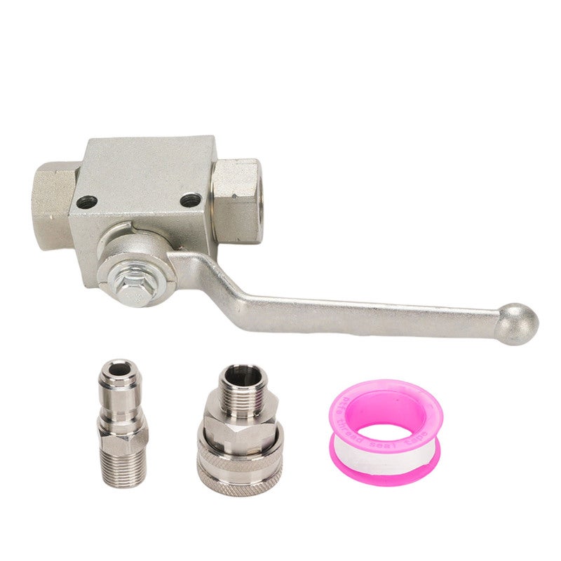 High Pressure Washer Ball Valve: 3/8 Inch Quick Connect, 4500 PSI Stainless Steel - Durable High Pressure Ball Valve for Professional High Pressure Cleaning Tasks - Image 2